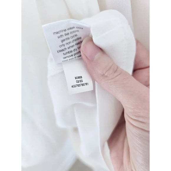 Elizabeth And James White Simi Sheer Polyester Crepe Bell Sleeve Blouse Top M - Picture 10 of 12